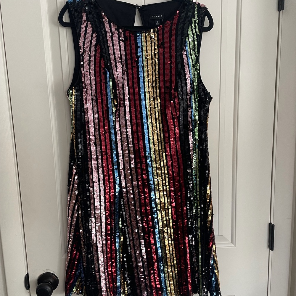 Torrid Rainbow Sequined Dress NWT